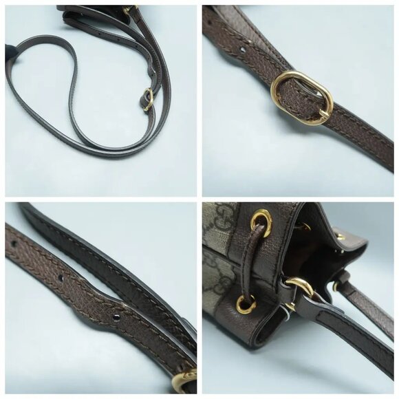 100% Authentic GUCCI  Ophidia Brown Canvas Shoulder Bag 929-101524 - Picture 8 of 12